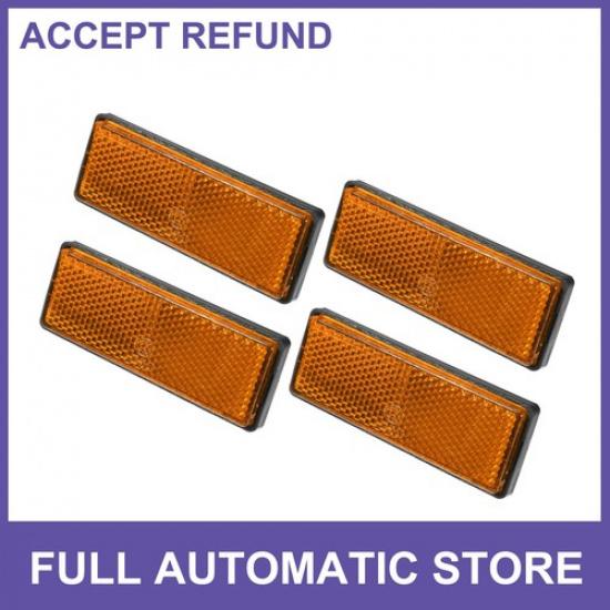 4 Pcs 3.46 x1.26  Universal Reflector Rectangle Motorcycle Reflector Orange
