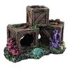 Simulierte Weinkistenform Aquariendekoration Harz Versteck Fischtank Ornament Dekorativ Hohl