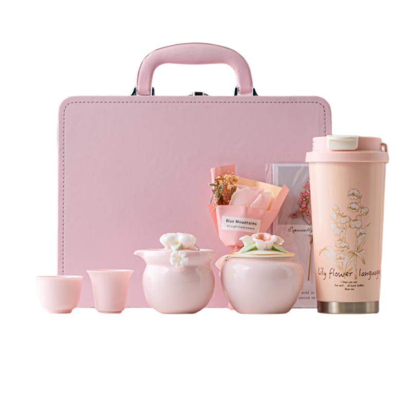 Wo Ding Pink Portable Kung Fu Travel Tea Set