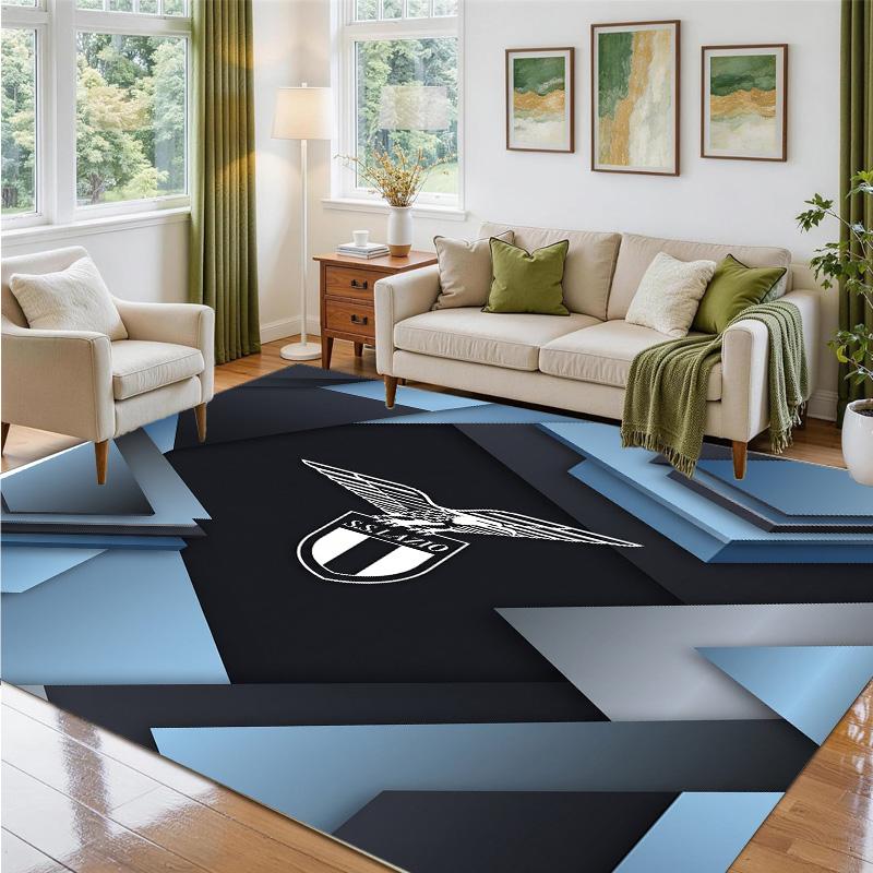 Lazio FC Design Crystal Velvet Rug Soft Decorative Mat for Bedroom Entrance
