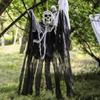 Halloween Decor Hanging Skull Blood Stained Horror Skull Head Decoration Prop Blood Red Gauze Scene Courtyard Decor