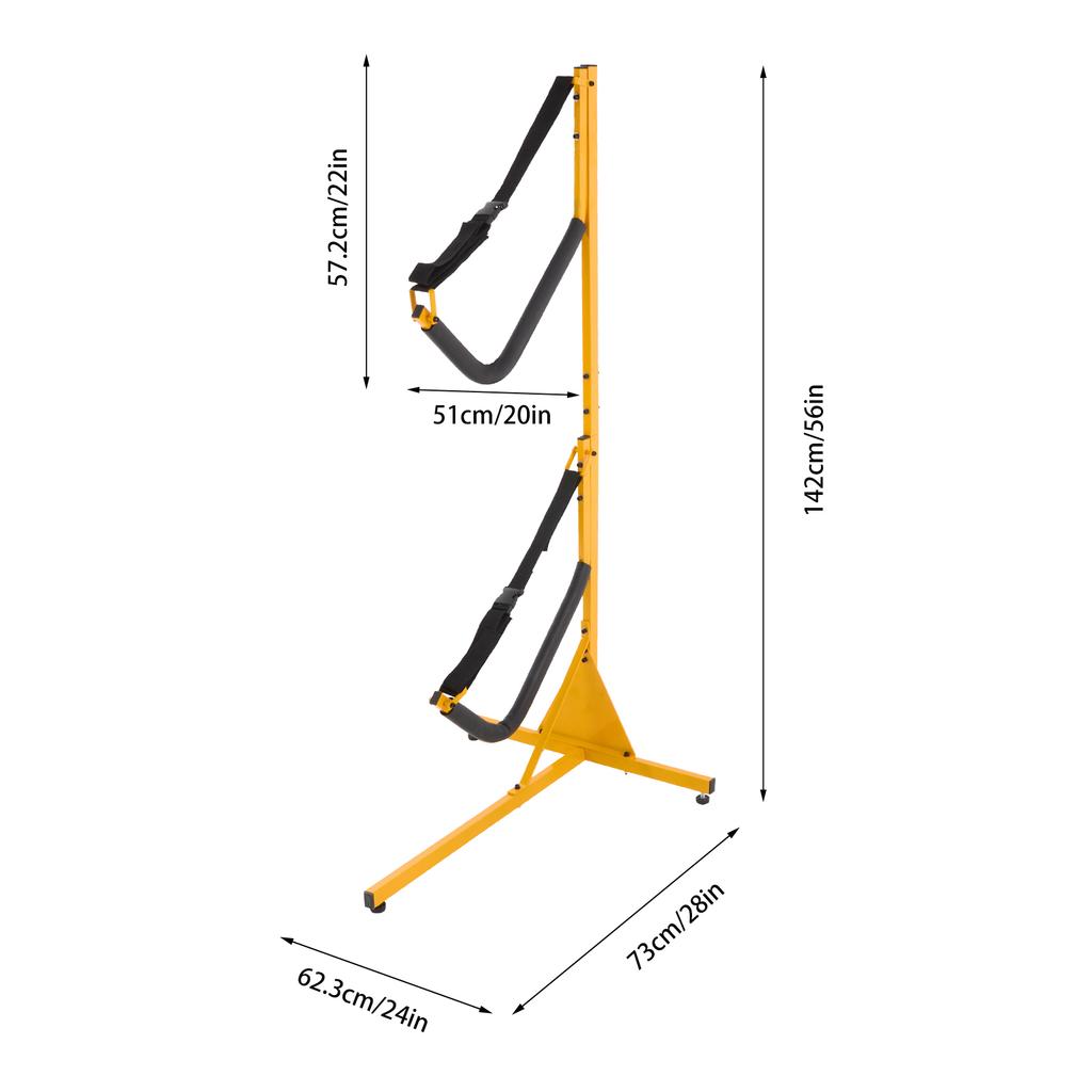 Kayak Opbergrek 240LBS Totale Capaciteit Houdt 2 Kajaks Verstelbaar Ontwerp Krasbestendige EVA Beschermers Ruimtebesparend Vloerbevestiging