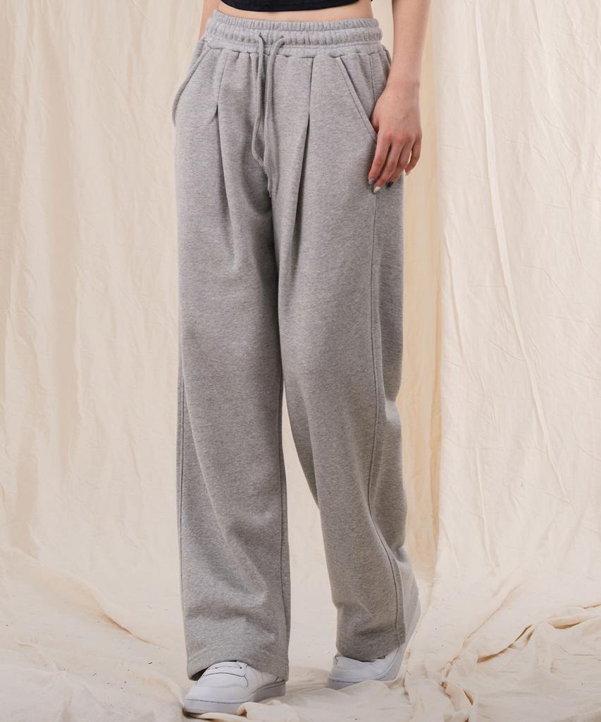 Ellamo Wide One-Pleat Sweatpants [Gray]