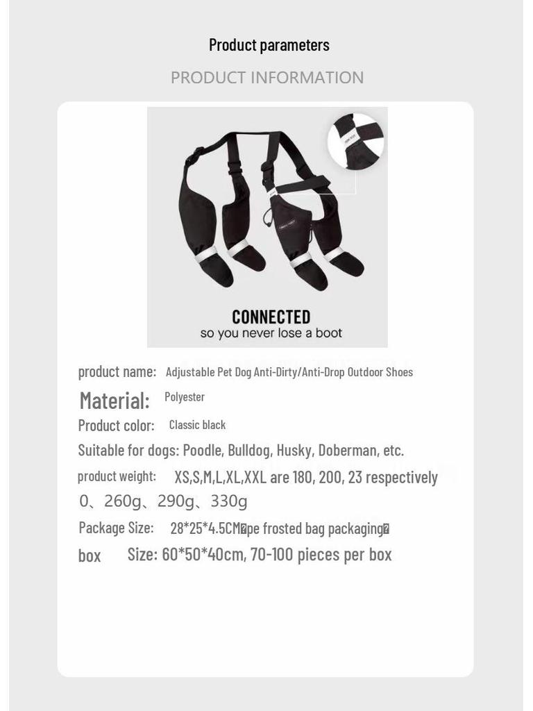 Reflektierende Schmutzabweisende Hundestiefel mit Verstellbaren Elastischen Bändern für Draußen
