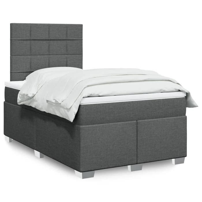 VidaXL Sommier à lattes de lit avec matelas Gris foncé 120x200cm Tissu 3290456