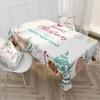Waterproof Santa Claus Snowman Merry Christmas Anti-stain Tablecloth Table Cloth Cover For Kitchen Decor Party Decoration
