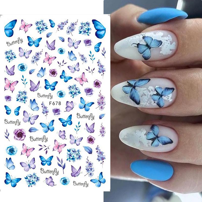 1PCS Sakura Nail Stickers Dandelion Nail Art Decoration Nail Decals Tulip Self-adhesive Flowers Stickers Press On Nails Stickers
