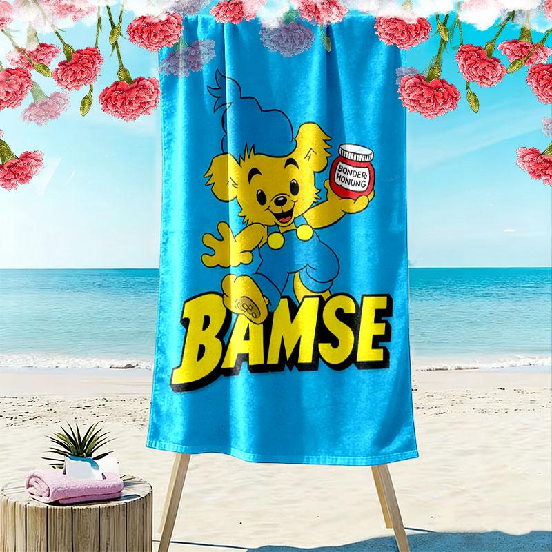 Bamse Print Beach Towel, Large Soft Quick Dry Towel for Beach Camping Swimming