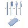 Portable Wheat Straw Fork Cutlery Set Foldable Folding Chopsticks Cutlery Set With Box Travel Kitchen Accessories