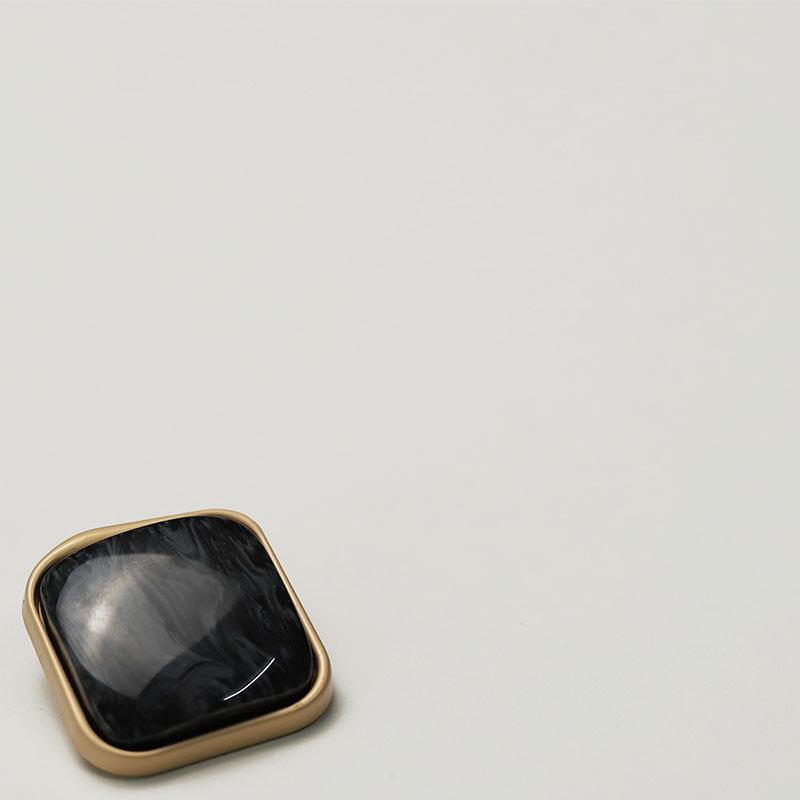 5Pcs Xiaoxiang Celebrity Style Square Button Imitation Jade Metal Button Fur Coat Wool Clothes Coat Decorative Button