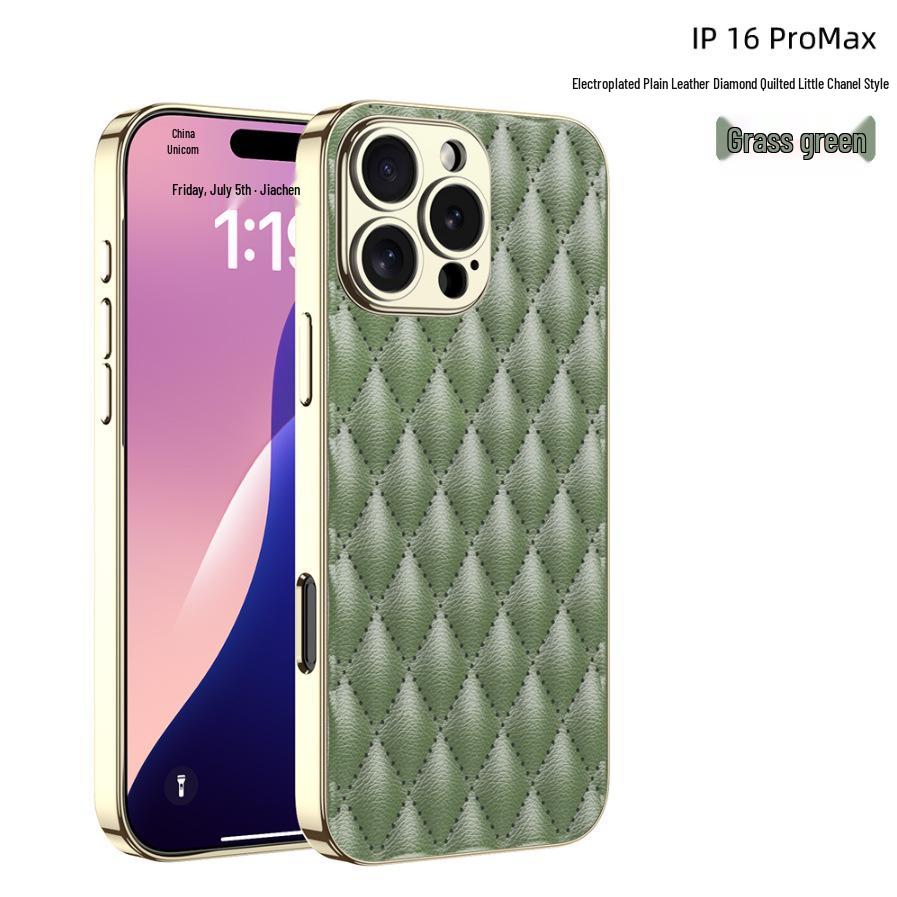 French-Style Diamond Leather Drop-Proof iPhone 16 Pro Max Case iPhone 16 Pro