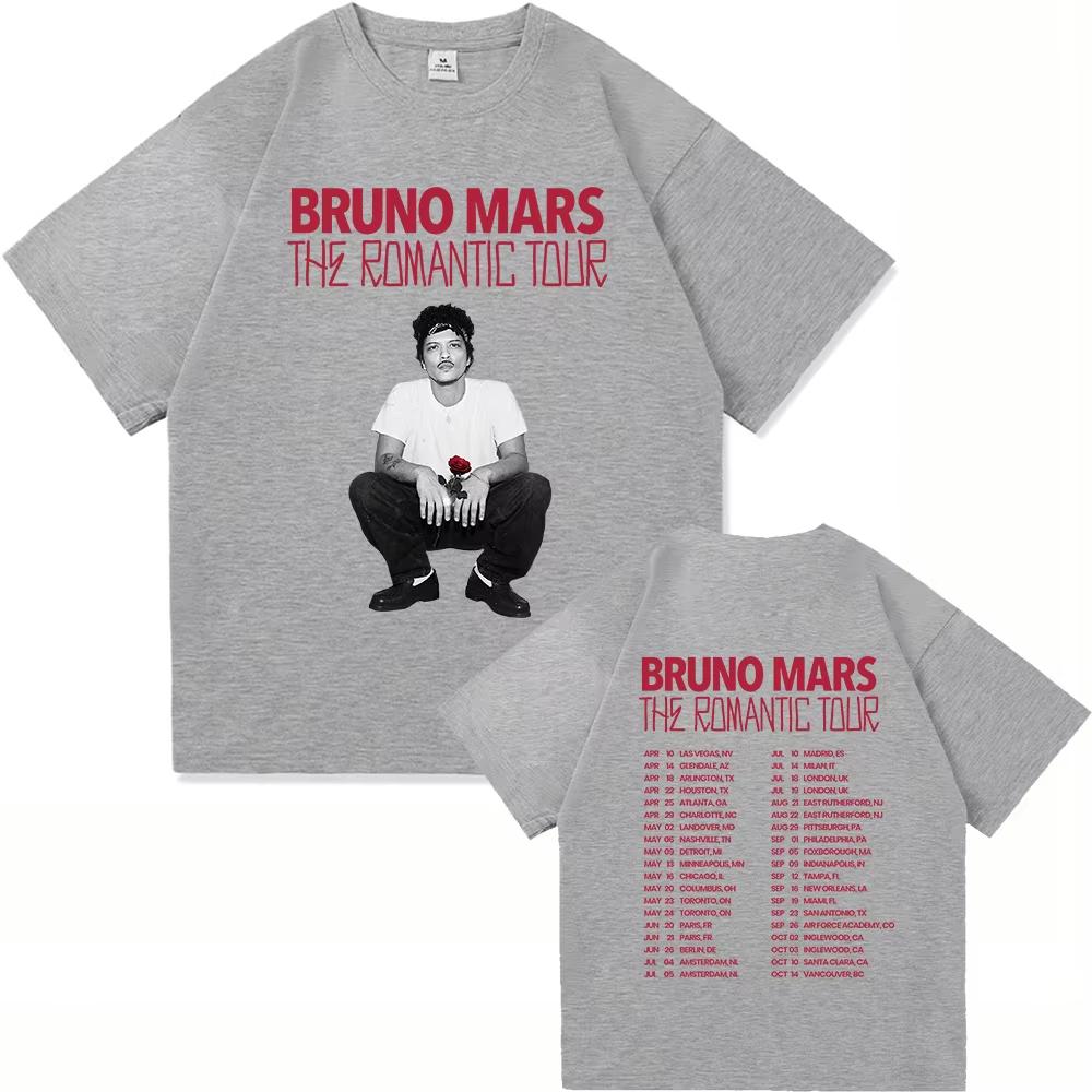 2026 The Romantic Album T Shirt Bruno Mars The Romantic Tour Men Women Clothing Vintage Harajuku High Quality Cotton Tshirts