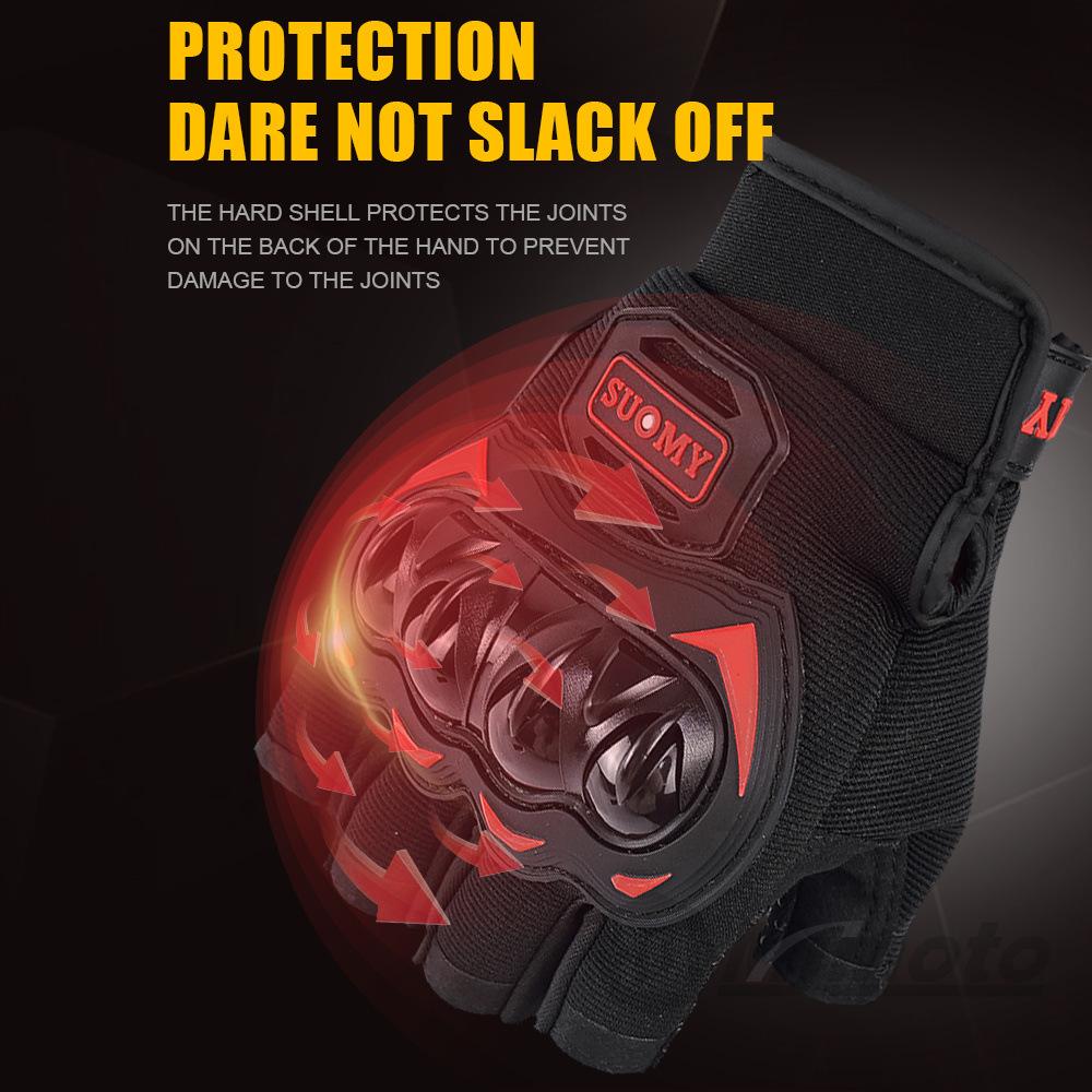 Male half finger summer hard shell anti-drop bicycle locomotive female breathable light non-slip