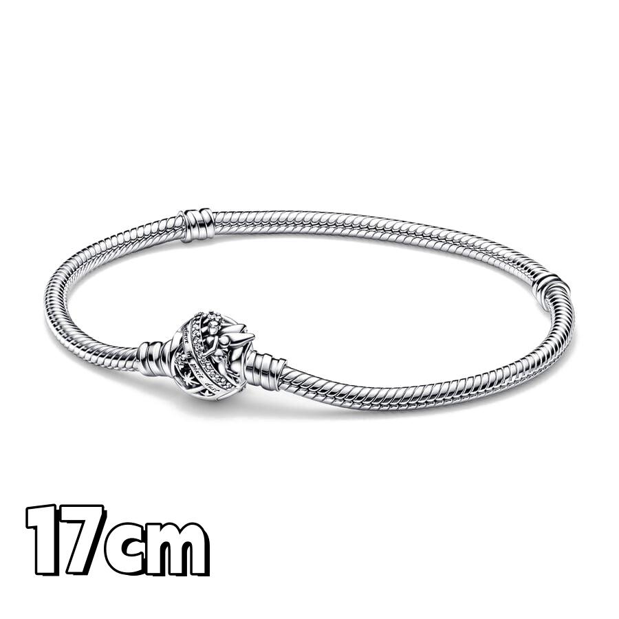 Miniso Disney Flower Fairy Castle Bow Charm Silver 925 Fine Jewelry For Women Original Bracelet Beads New