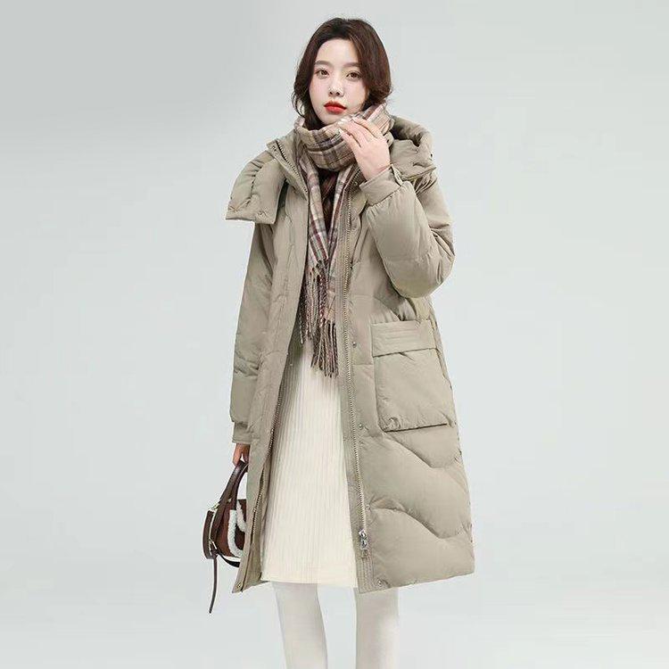 

Women s 2024 Winter Fashion Hooded Mid-Length Thick Warm Cotton Coat 2XL