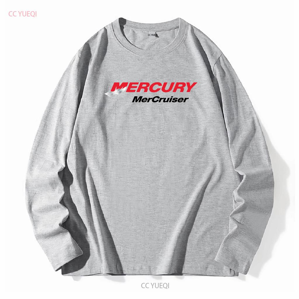Mercury MerCruiser Outboard Motor Logo White T Shirt Boating Long or Short Sleeves Vintage Washed Soft Top For Everyday Wear