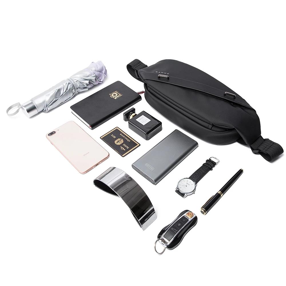Big Capacity Water-Repellent Multifunction Crossbody Bag Men Shoulder Bag Male Sling Chest Bags For Waist Belt Matching