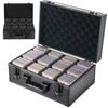 VEVOR Graded Card Case 4 Row 120 PSA Slab Storage Box with Secure Lock, Baseball Sports Trading Cards Holder Collector with 12 Dividers, Key