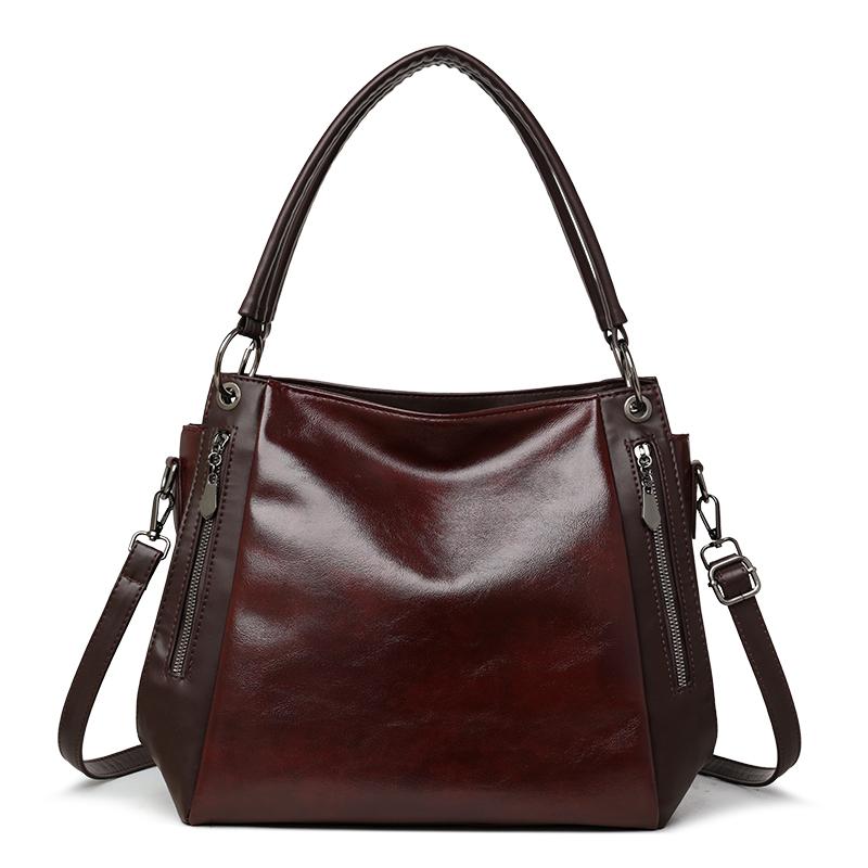 Elegancka torba typu tote z PU dla kobiet – Klasyczna torebka z bocznymi kieszeniami na podwójny zamek i regulowanym paskiem na ramię, Idealna do pracy i na co dzień