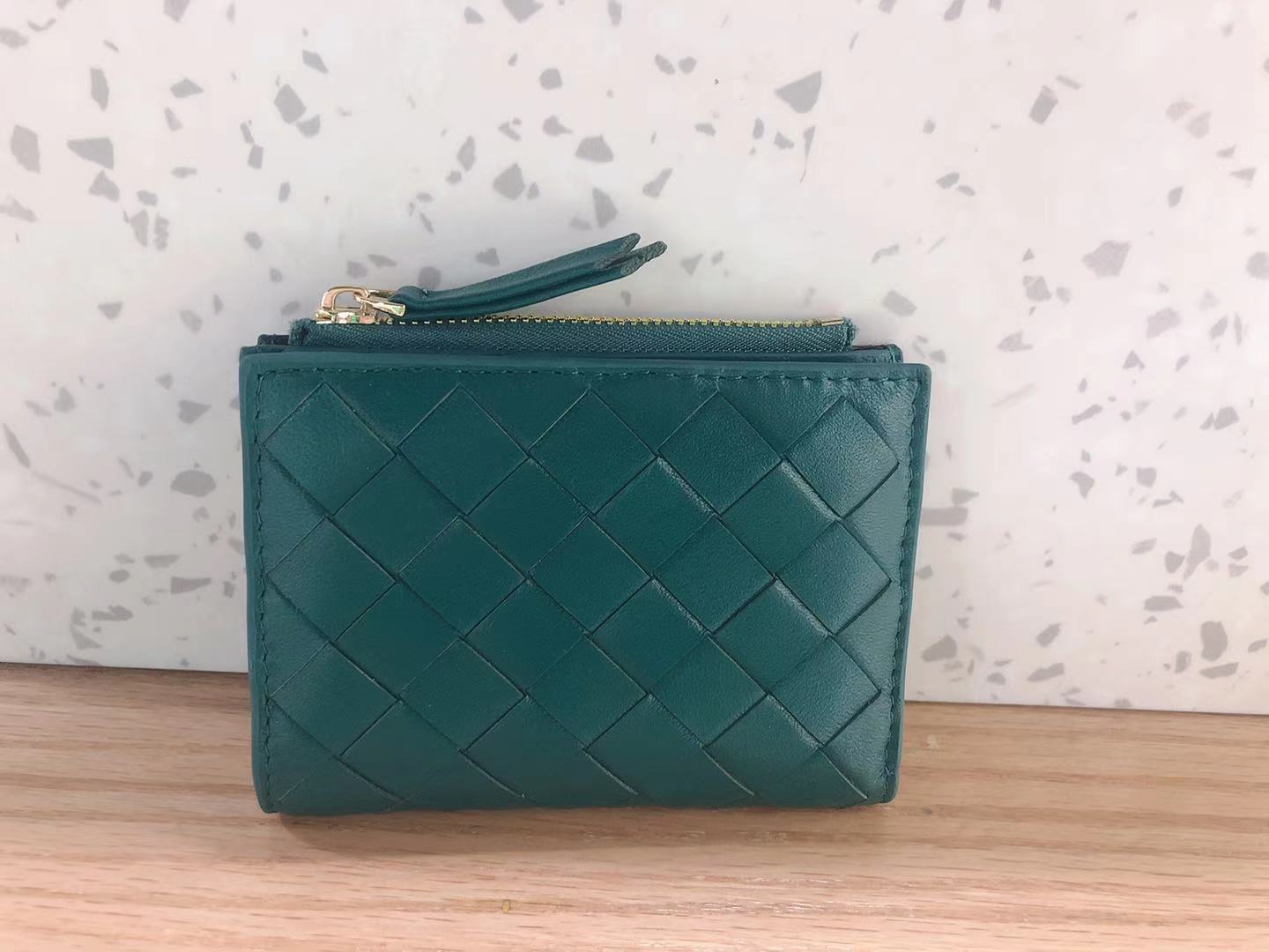 Трансграничный модный короткий женский кошелек + овчина, ручная работа, короткий зажим + многослотовый настоящий кошелек для пикапа для женщин 11.5x2x8.5cm