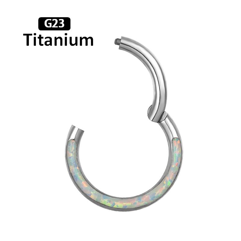 G23 Titan Opal Stein Hohe Segmentringe Offen Kleine Nasen Septum Clicker Ohrringe Tragus Helix Piercing Körperschmuck Ring Stecker