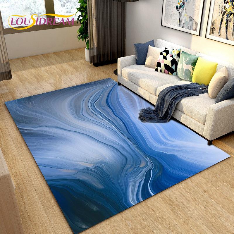 Nordic Black Colour Gold Marble Area Rug Large,Carpet Rug for Living Room Bedroom Sofa Doormat Decoration,kid Non-slip Floor Mat