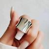 Creative Female Cold Wind Ring Simple Irregular Smooth Electroplated Embossing Closed Design Unique  Accessory