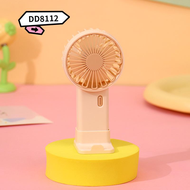 

USB Rechargeable Handheld & Desktop Fan with Phone Holder - Personal Portable Gift Item Color кавовий