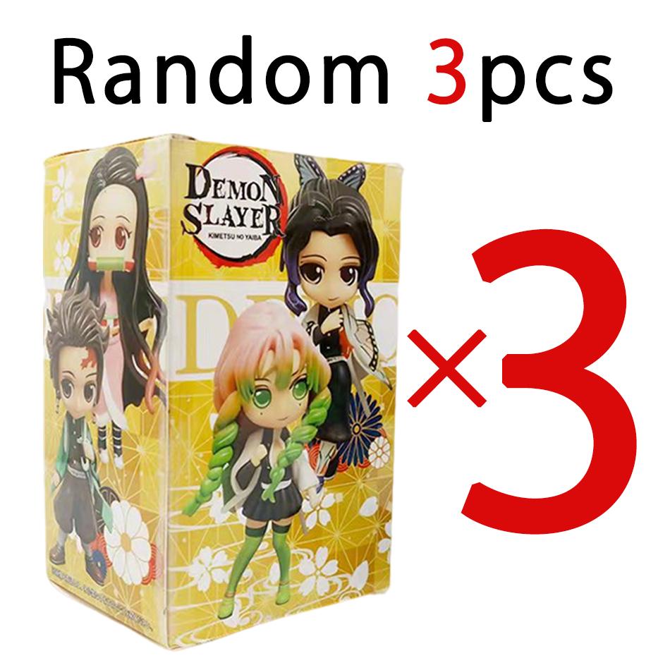 In stock Anime Demon Slayer Figure Doll Toy Nezuko Tanjirou Zenitsu Inosuke Kyoujurou Shinobu Giyuu  Model Toy Kids Xmas Gift