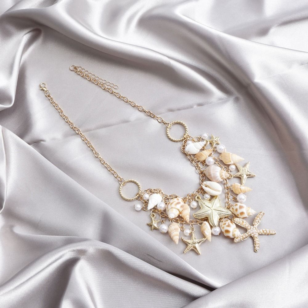 Bohemian Women's shell Bracelet Necklace Body Jewelry Shell Starfish Bodychain  Beach Accessories