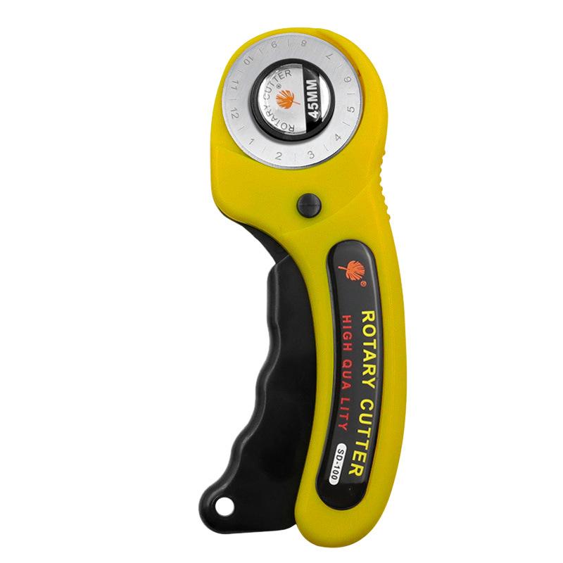 45mm Rotary Leather Cutter with Blades and Rubber Handle