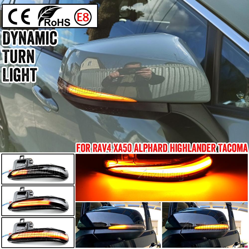 2PCS LED Side Mirror Dynamic Turn Signal Lights Lamp for Toyota Tacoma 2016-2022 RAV4 XA50 2019-2022 Highlander XU70 2020-2022