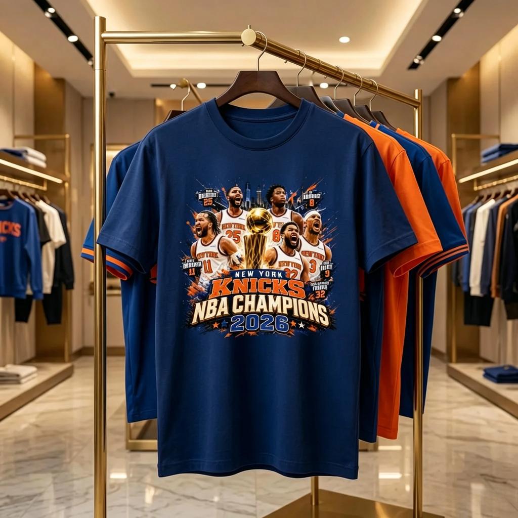 New York Knicks Finals Win 2026 Poster Graphic Print T-Shirt Men Women Summer New Tee Streetwear Y2k Harajuku Fashion Loose Casual Oversized Top