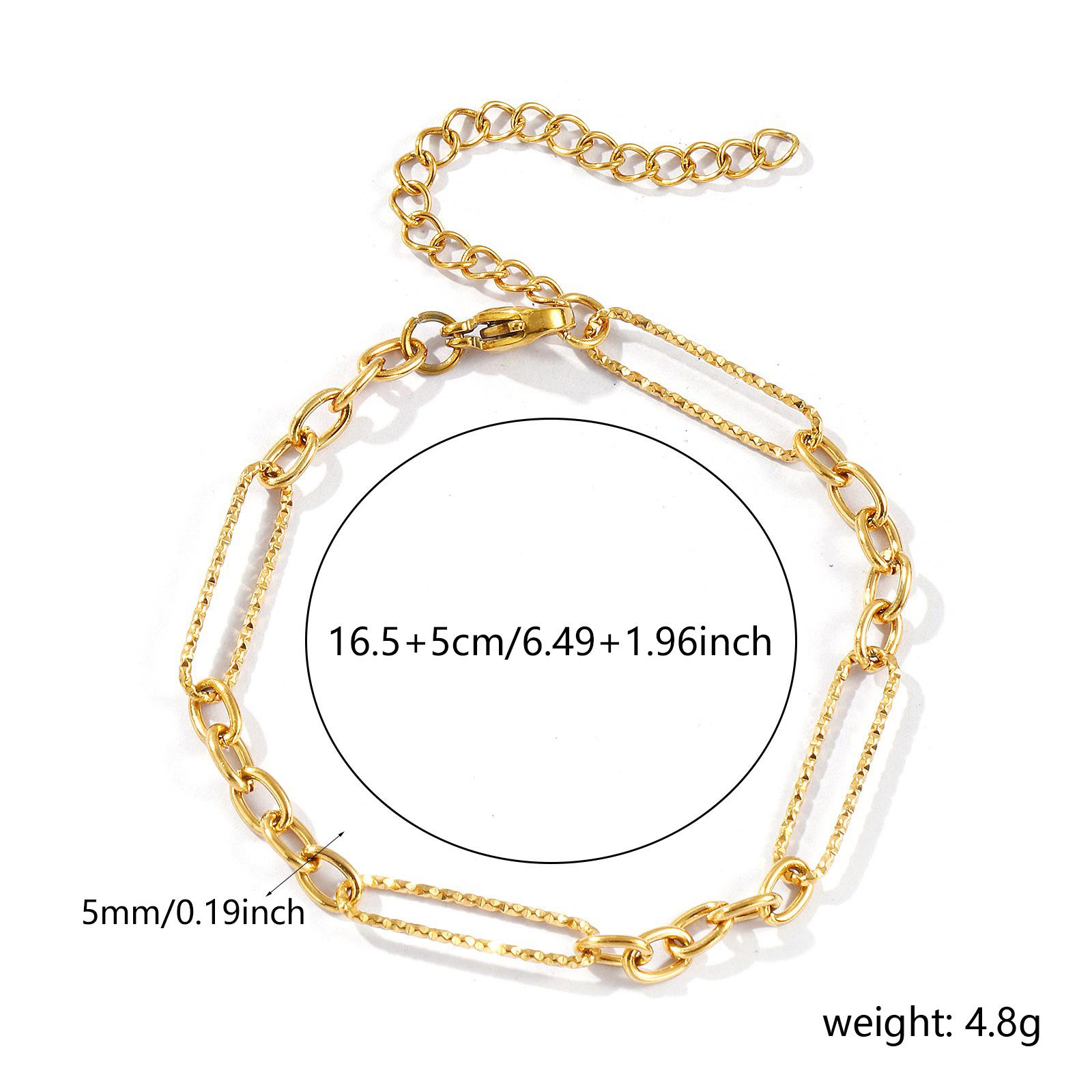 

1 Piece Waterproof Bracelet Stylish Exquisite 18K Gold Plated 304 Stainless Steel For Women Men Party Gift 16.5/17cm long