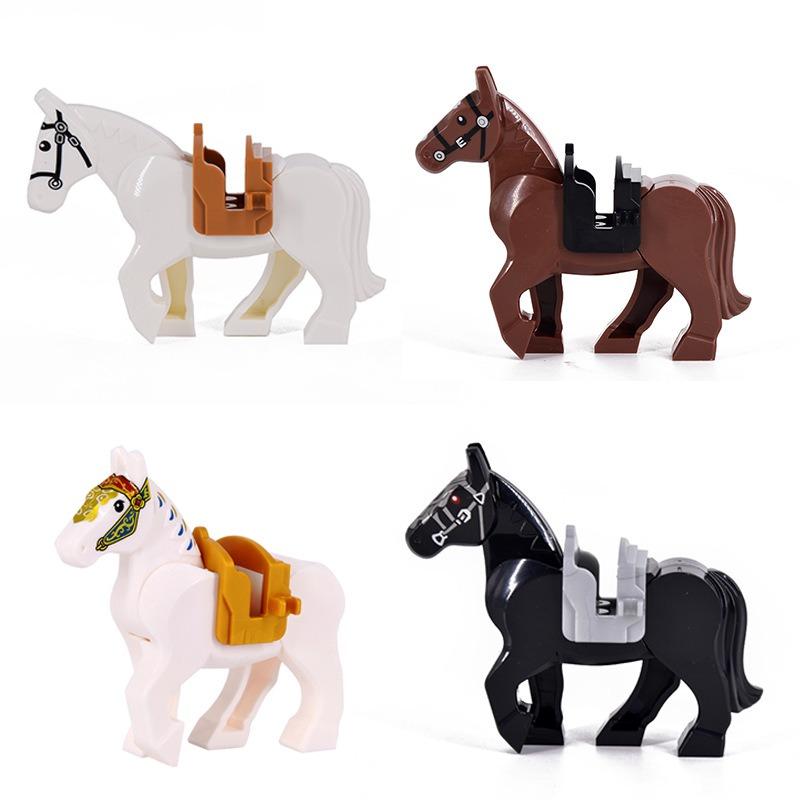 Medieval series of war horses, Lord of the Rings mounted Wolf series, children's educational assembling building block toys.