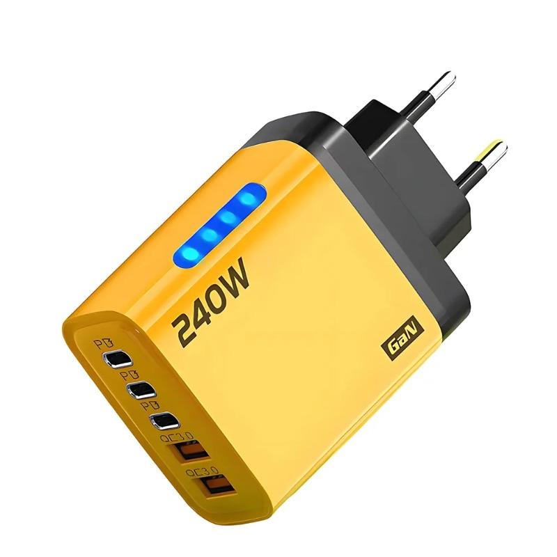 5 Ports USB C PD Fast Charging Adapter with Quick Charge 3.0 for Smartphones Tablets Universal High Speed Multi-Device Charger