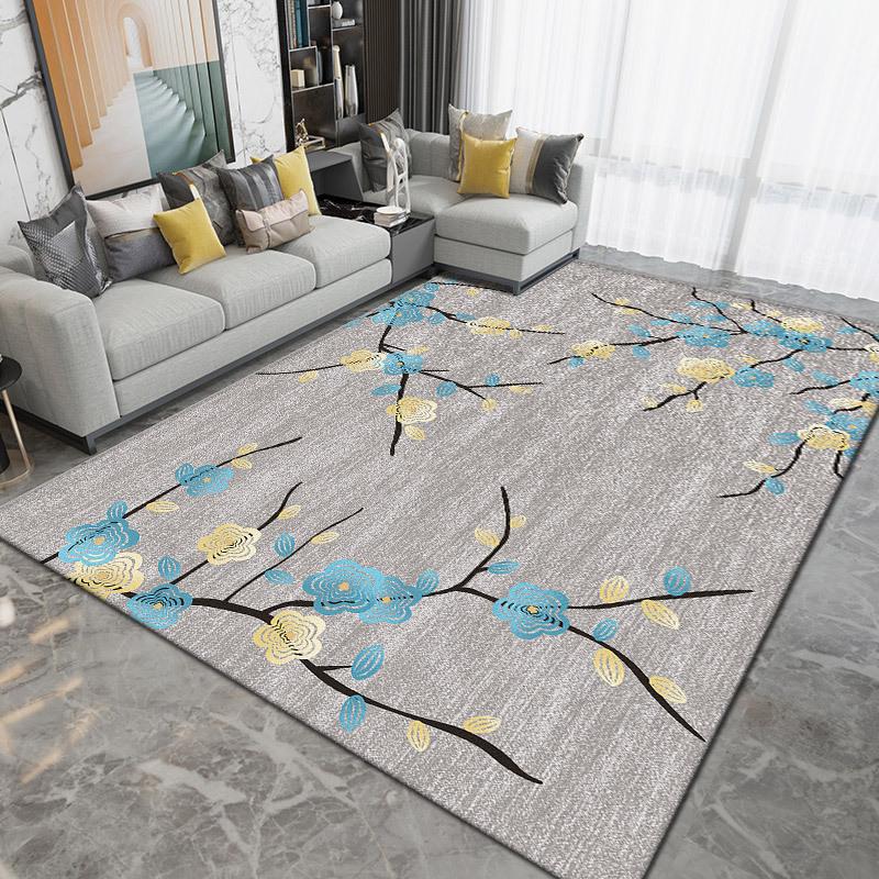 WTEMPO Retro Living Room Carpet  French Medieval Style Sofa Floor Mat Bedroom Bedside Carpet