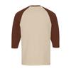 Men's Button-Down Contrast Raglan 3/4 Sleeve Top
