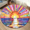 Planet Sun Round Area Rug,Carpet Rug for Living Room Bedroom Sofa Playroom Decor,Non-slip Floor Mat