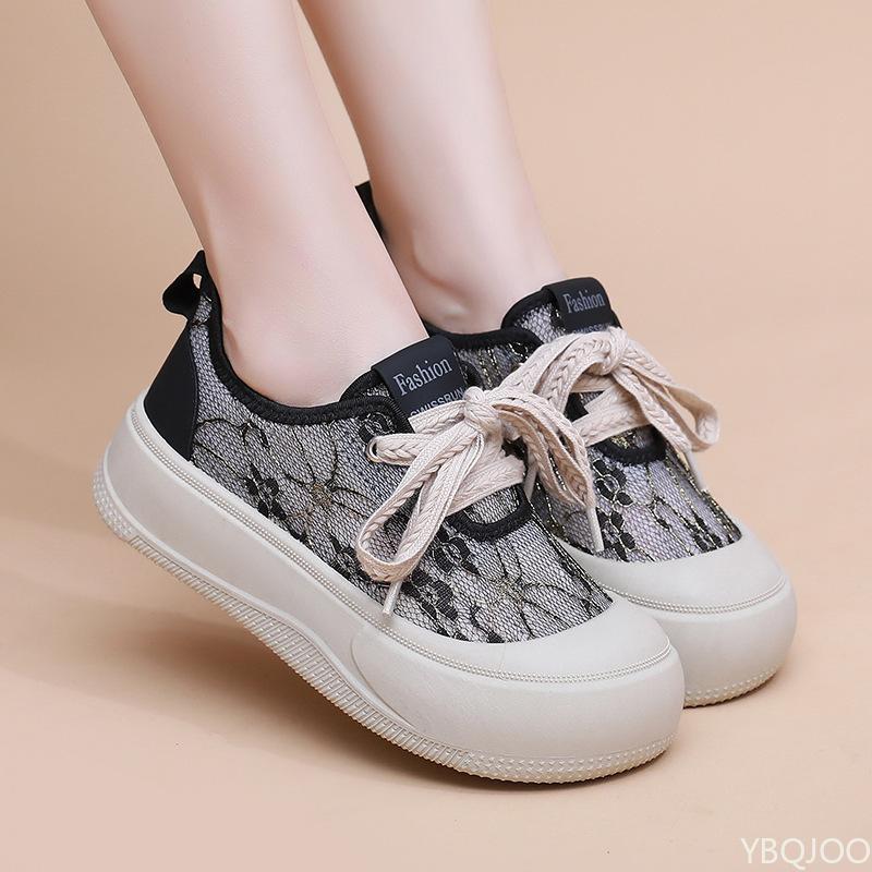 Fashion Spring Autumn Versatile Thick soled Comfortable Breathable Women's Shoes Fashionable Board Shoes Thin Lightweight Casual Shoes