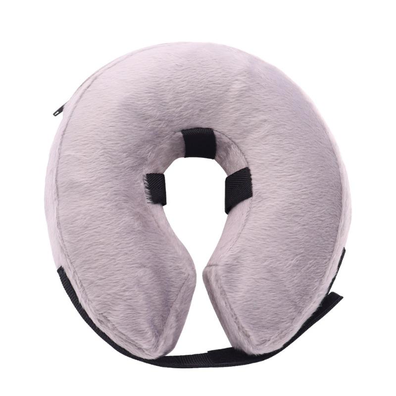 Pet Elizabeth Collar, Cat Anti-licking Collar, Dog Neutering Scarf, Inflatable Dog Neck Collar Products XS серый