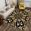 Luxury Black and Gold Floral Mandala Decorative Carpet for Living Room Suitable for Use As an Anti-slip for Living Room Bedroom Sofas
