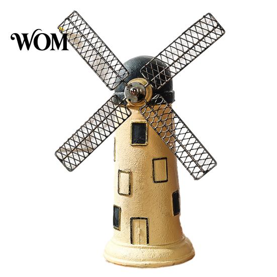 Retro European Windmill Dutch Ornaments, Mini Vintage Holland Statue, Resin Artwork, Ornament Classic Model, Rustic Desktop for Home Office