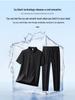 Men's Polo Short Sleeve & Long Pants Set: Summer Breathable, Elastic, Cool Touch Casual Sportswear.