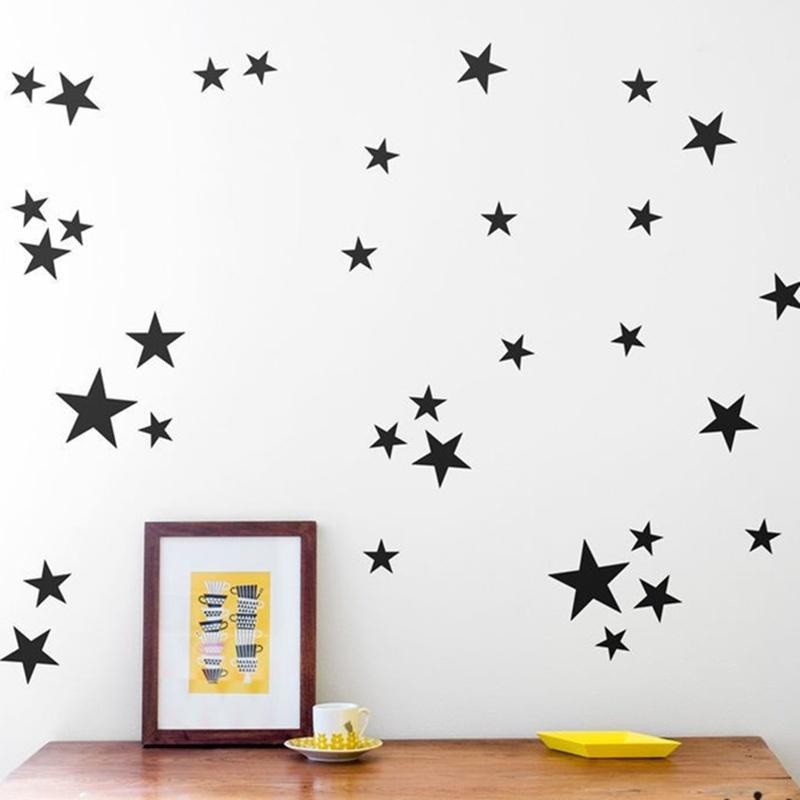 39PCS Five-Pointed Star Cartoon Children's Room Full of Stars Wall Stickers Removable Wall Sticker