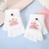 Fuzzy Convertible Mittens Fluffy Warm Fingerless Gloves with Flip Covers Winter Soft Half Finger Gloves for Women Texting Outdoor Driving