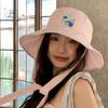 ins plaid wide edge strap bucket hat women's summer eaves UV protection double-sided sunscreen hat basin hat student