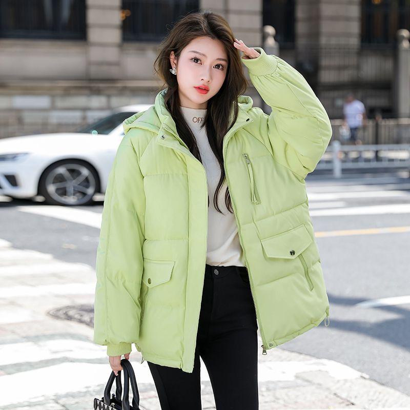 Casual and Warm Women's Down Cotton Jacket Winter Bread Coat for Korean Students
