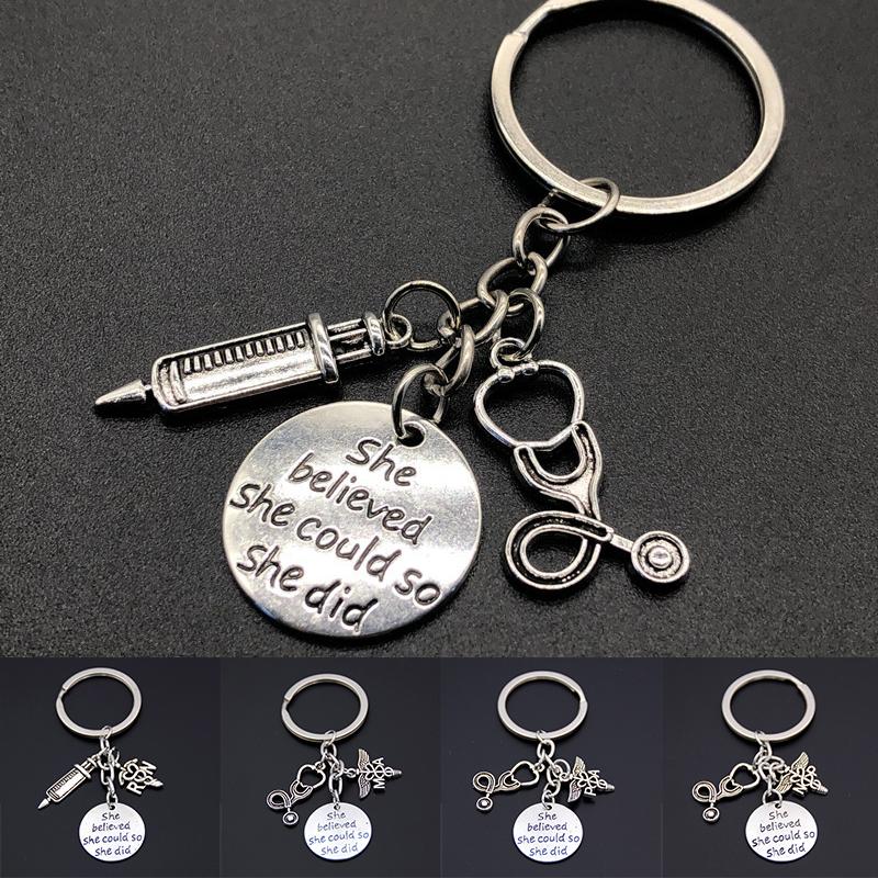 Buy 1PC Key Ring Holder Handmade Gift Syringe Stethoscope Metal