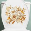 Stylish Elegant Gold Flowers Toilet and Wall Sticker Set Waterproof Self-Adhesive Removable Decal for Bathroom WC Home Decor
